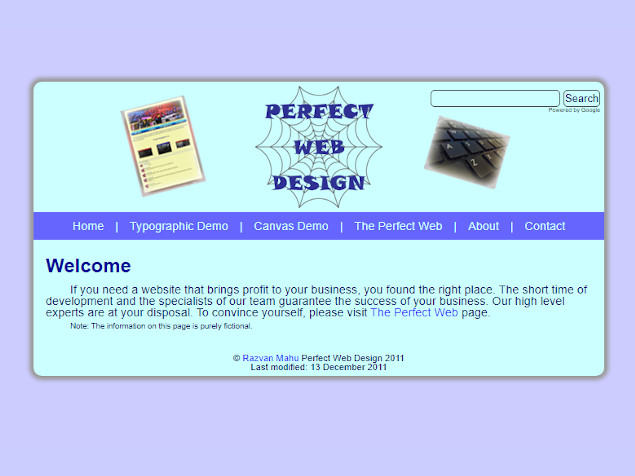 website design home page